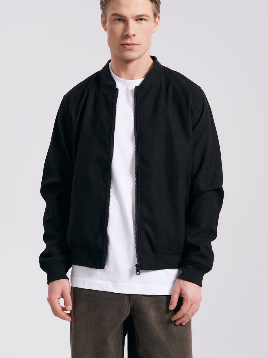 Куртка бомбер замшевая демисезонная